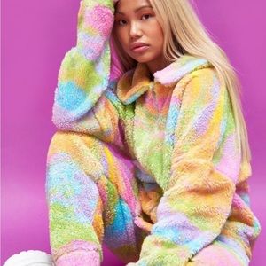 Jaded London Rainbow Fleece Jacket